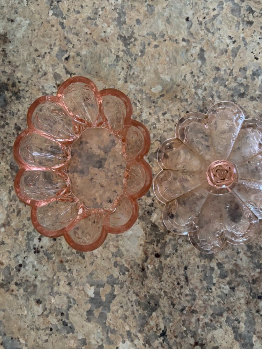 Vintage Pink Glassware Candy/ Serving Dish with Lid - Picture 3 of 12